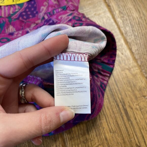 Anthropologie TINY Brenan Flutter Sleeve Top Purple Turquoise Womens XXS NWT - Picture 8 of 8